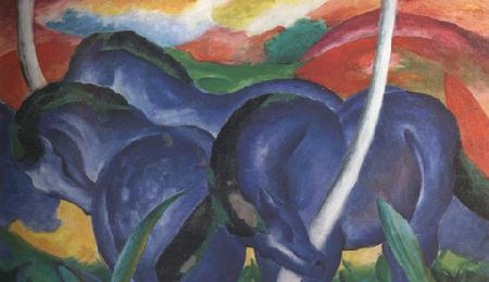 Franz Marc The Large Blue Horses (mk34)